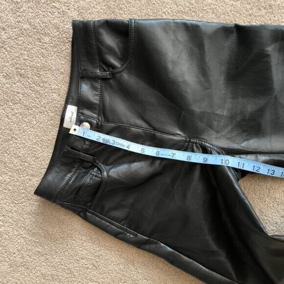 Aritzia Wilfred Biker Cyberpunk Minimalist Satin Vegan Leather Melina Pants 0 - Picture 7 of 9